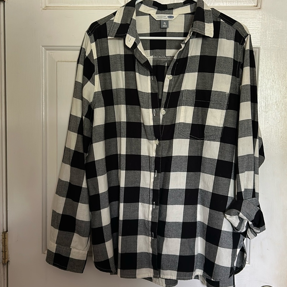 Black and White Button Down Shirt